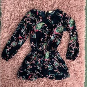 Long sleeved Paisley patterned romper